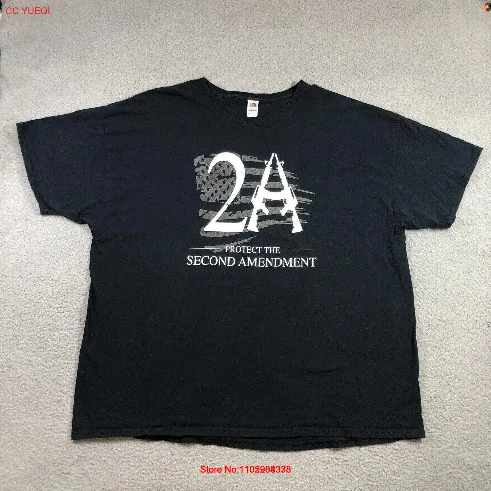 Protect The Second Amendment T Shirt Men s 3XL Black Print vintage Washed streetwear designer clothes Soft graphic Versatile