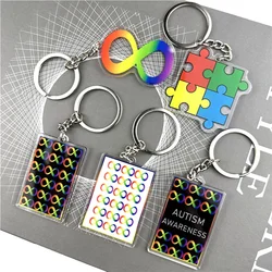 Neurodiversity Autism Awareness Acrylic KeyChain Keyring Keychain  Bag Pendant Accessories Keyring  Id Badge Holder