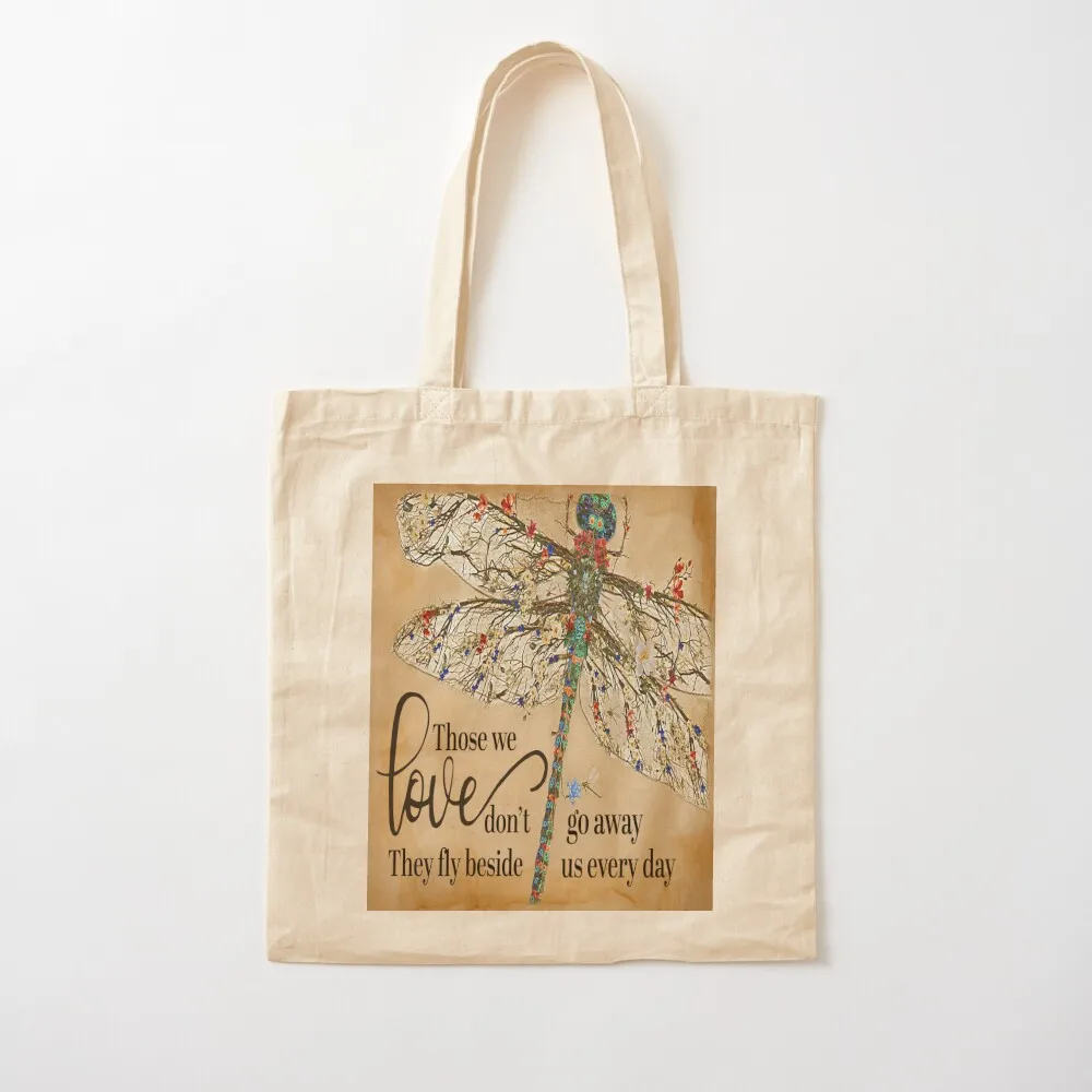 

They Fly Beside Us Every Day Dragonfly Tote Bag Shopper handbag Women's shopping bag eco pack female bag Canvas Tote