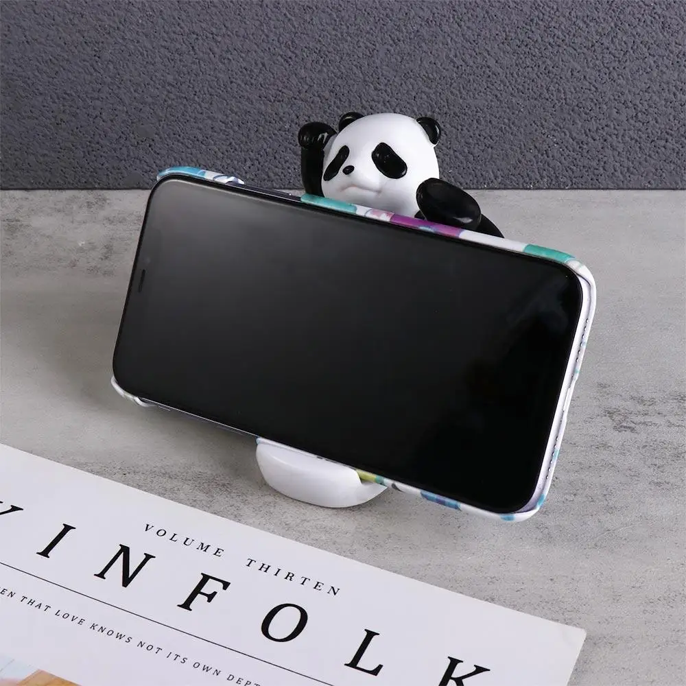 

Подставки для кронштейнов, держатель для мобильного телефона в виде панды, пластиковая подставка для телефона с героями мультфильмов, держатель, фигурки панды, креативный кронштейн для мобильного телефона