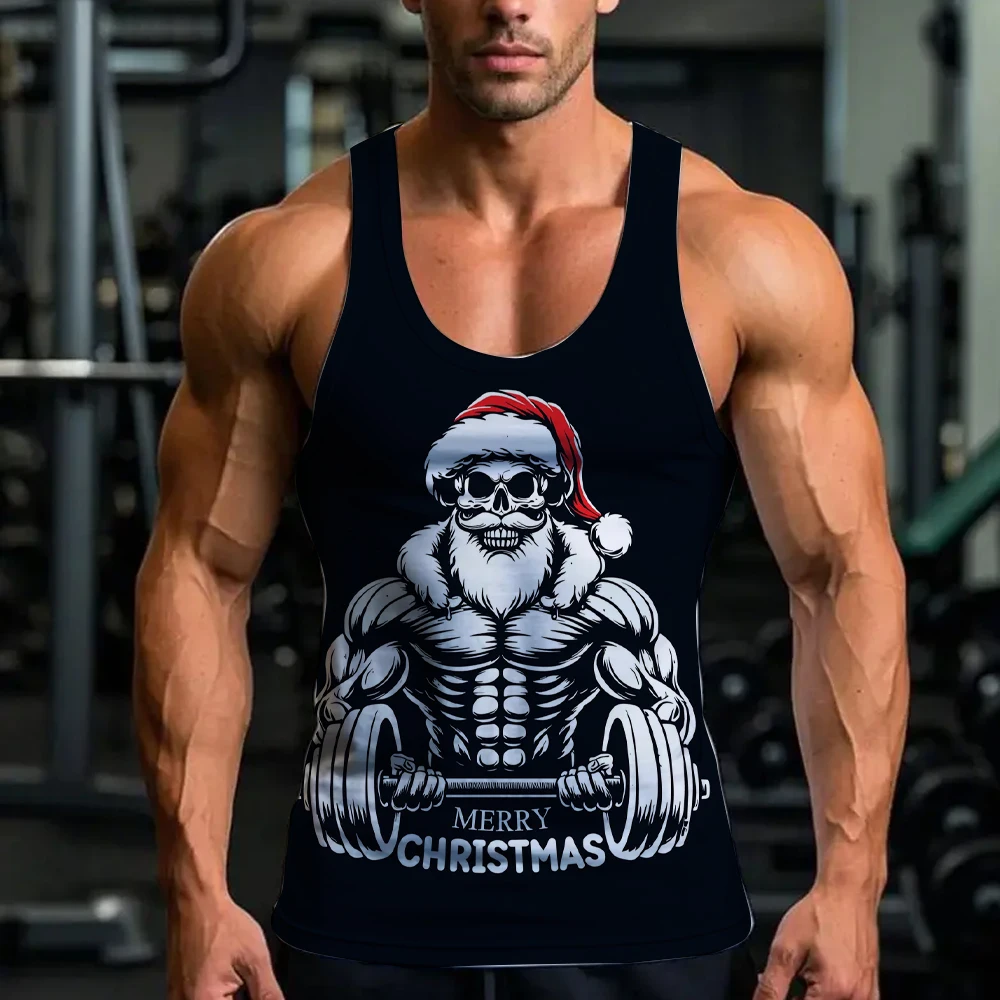 

Summer 3D Funny Skull Printed Men's Tank Tops Outdoor Fitness Training Man Sleeveless T-shirt Street Hip Hop Fashion Sports Vest