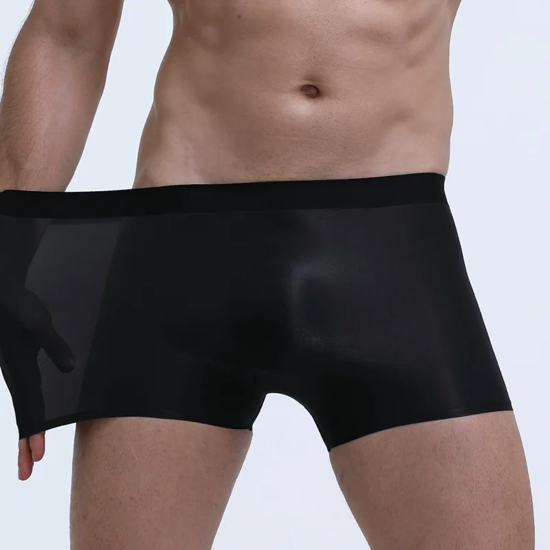 1 Pc Mens Boxer Shorts Ice Silk Men Panties Seamless Sexy Underwear Man Underpants Panties Male Ultra-thin Breathable Briefs