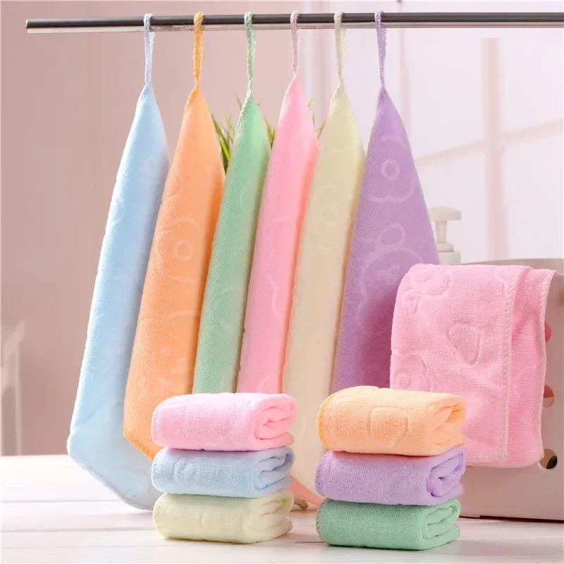 Coral Velvet Can Hang Thickening Towel Cute Absorbent Hand Towel Kitchen Microfiber Dish Cloth Cleaning Cloth Rag Handkerchief