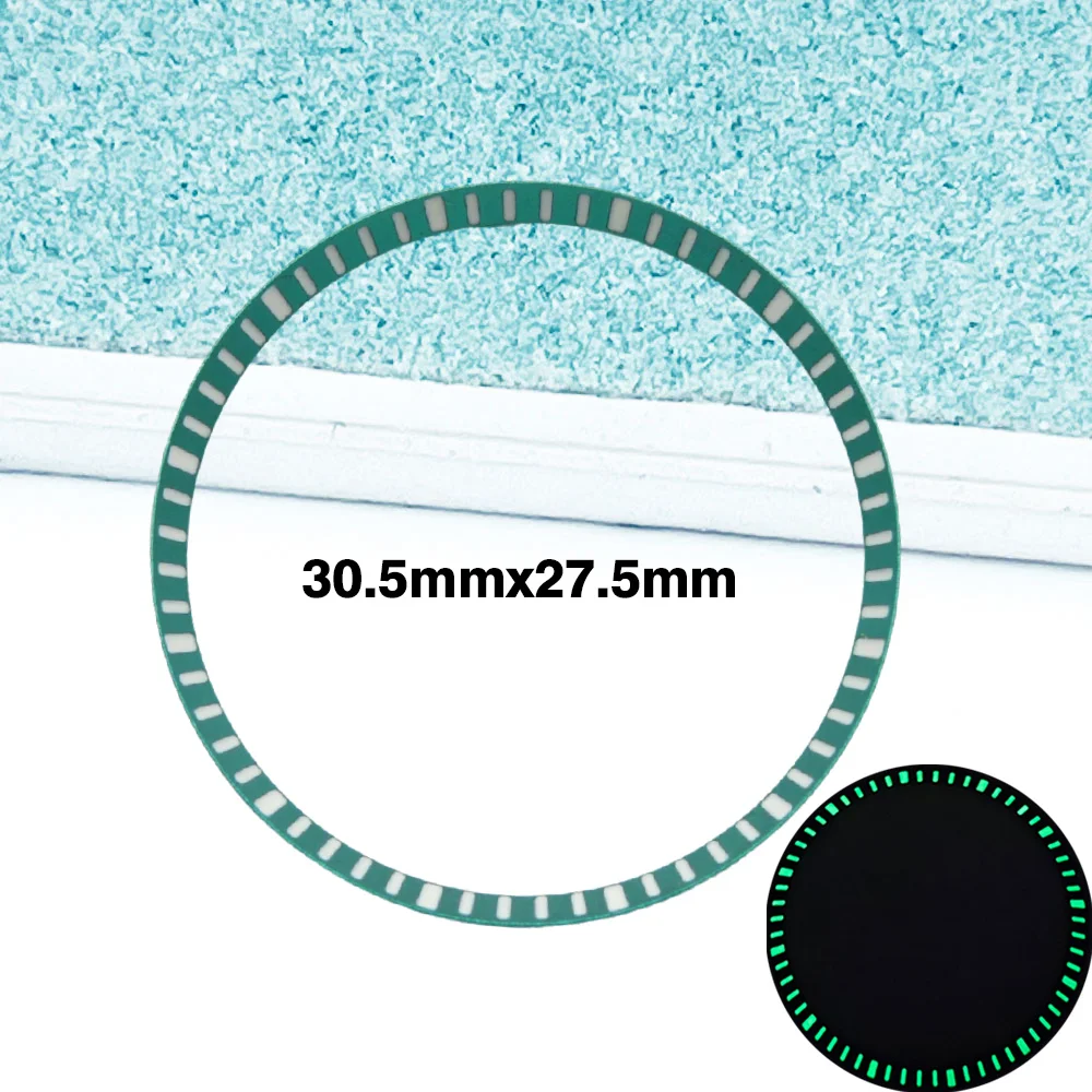 30.5 مللي متر الأخضر مضيئة الفصل الدائري الظل الداخلي صالح ل SKX007 SKX009 SRPD ساعة حافظة أسود فضي أخضر ساعة الفصل الدائري جزء