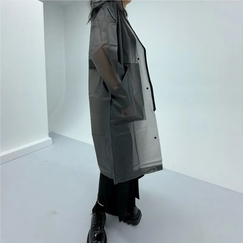 Unisex TPU Raincoat, Adjustable Convertible Length Foldable Rain Jacket for Motorcycle Electric Scooter Outdoor Concert