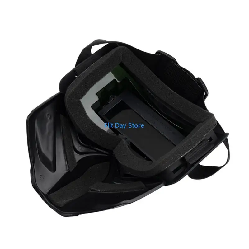 F92C Modular Welding Helmet With Changeable Auto Dimming Goggles Heat Protective Face Mask Breathable Headgear System