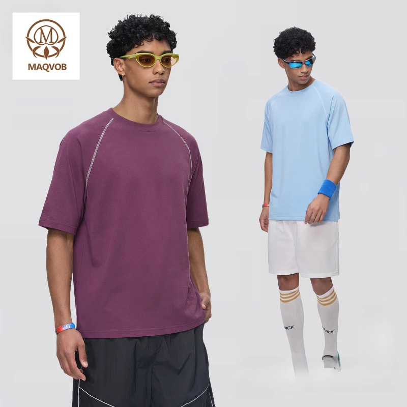 MAQVOB EU US Size Luxury Quality Street Wear Tshirt Men's Clothing Cool Feeling Quick-Dry Sports Short Sleeve T-Shirt for Men