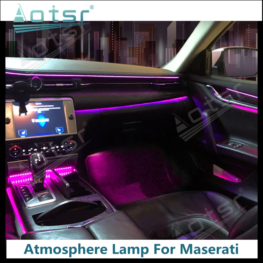 Car Atmosphere Lamp For Maserati Series Quattroporte Ghibli Levante Car LED through Lights Automotive interior Decorative Lights