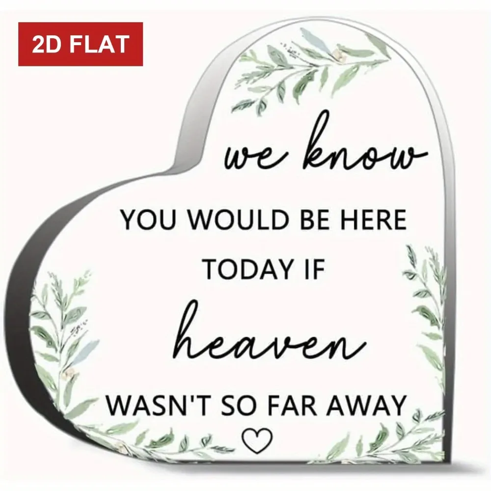 CIFBUY Metal Wall Art Heart Memorial Plaque Sympathy Gift for Cemetery Home Office Elegant Cursive Desktop Decor 4x4 Inch Sign