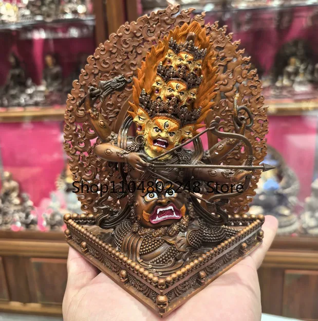 15CM Tibet Rahula Protector Buddha Copper Statue