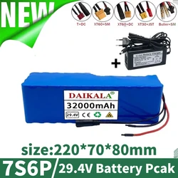 7S6P 29.4V 18650 32000mAh Li-ion Rechargeable Battery Pack for 24V  with BMS Optional Interface Balance Car Bike Scoote