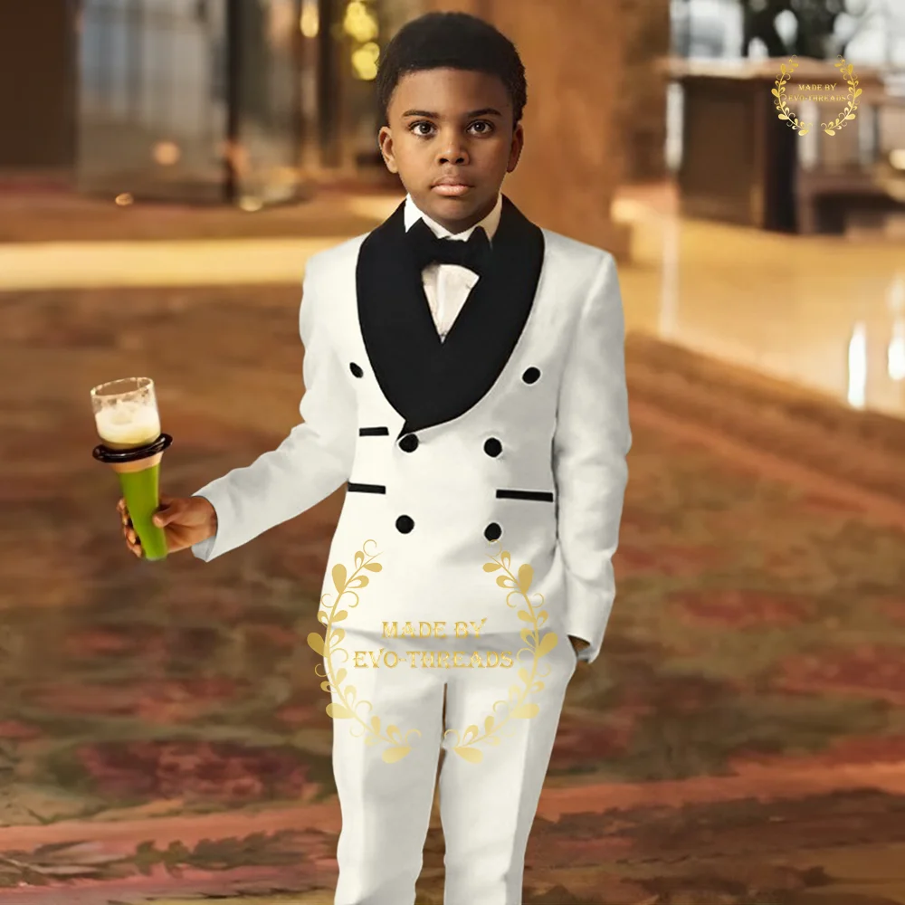 ZHIO Suit for Boys Tuxedo 2-Piece (jacket+pants) Custom Slim Fit Toddler Attire for Kids Formal Wedding Campus Prom Birthday Par