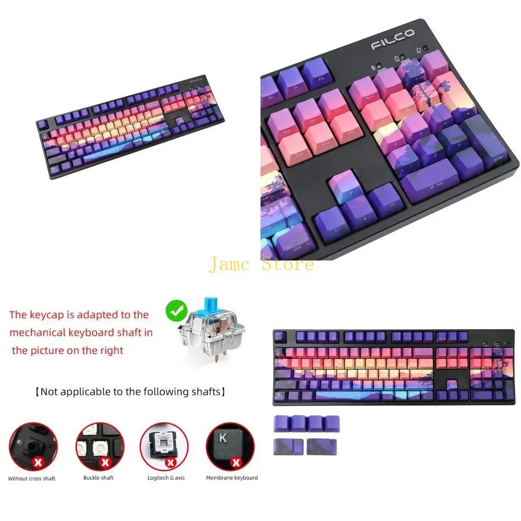 

LX0B Ландшафтный краситель Сублимация PBT -клавиша для стандартного переключателя MX Механическая клавиатура