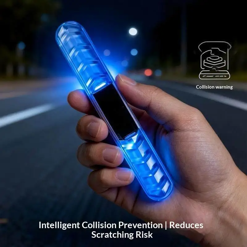 1PC Solar LED Strobe Flash Light Anti-Collision Warning Lamp Motorcycle Car Door Handle Anti-Scratch Protector Decorative Light