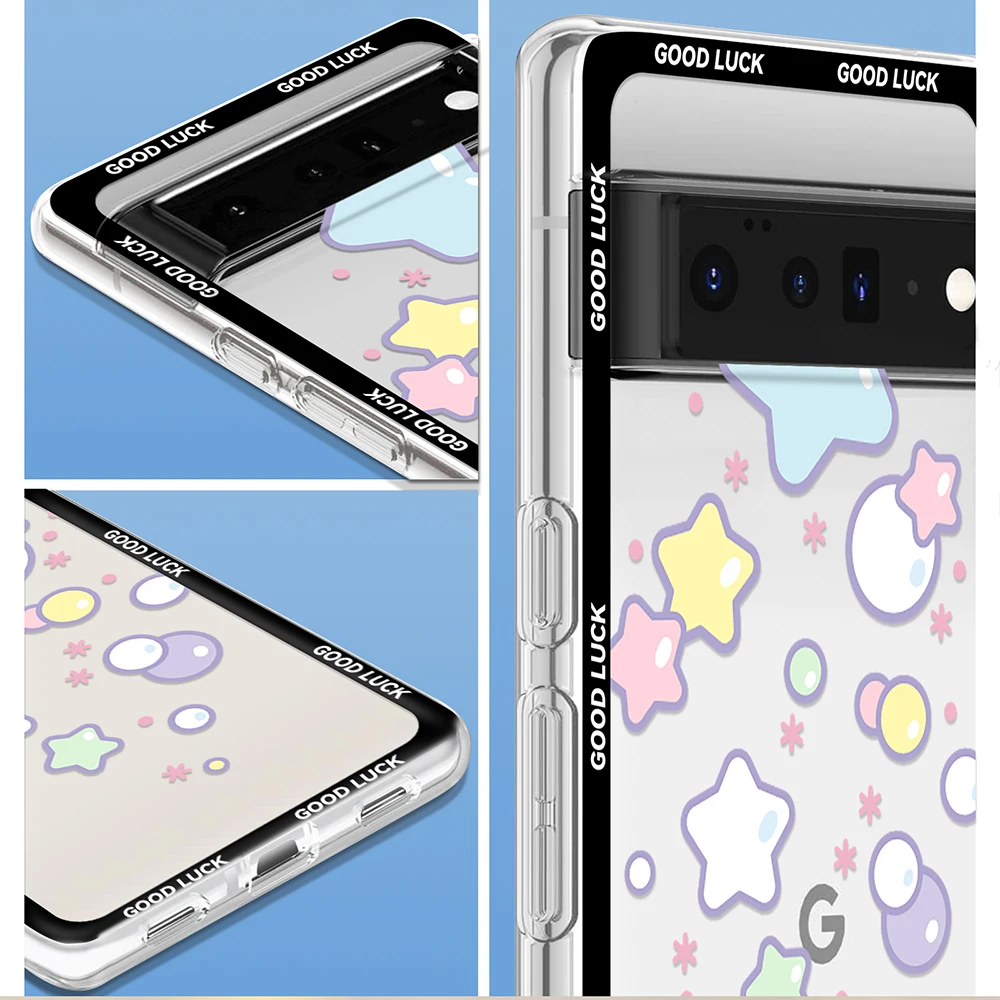 for Google Pixel8 Pro Phone Case Protection Shell for Pixel 7a 7Pro 7 6a 5 5a 5G  4 3 3a 4a XL 6 6Pro Cartoon Star Moon Capinha