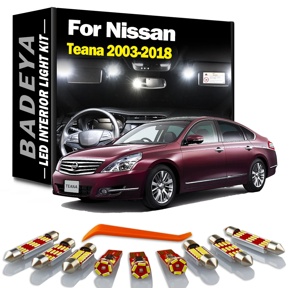 

Canbus LED Interior Dome Map Trunk Door Light Kit For Nissan Teana J31 J32 J33 2003- 2016 2017 2018 Car License Plate Bulbs