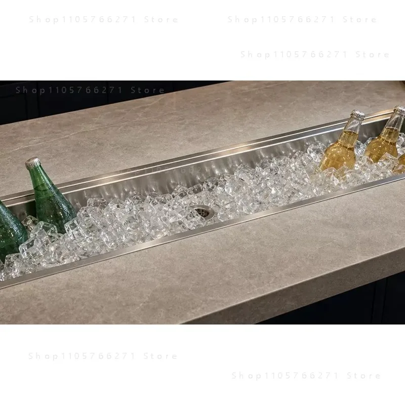Stainless steel matching drain Multifunctional dish rack Western-style ice trough