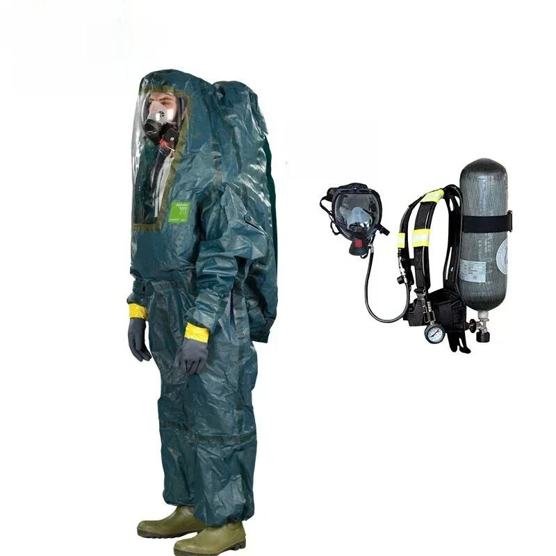 Heavy chemical protective clothing, acid and alkali resistant one-piece semi-hermetic full-body protective clothing