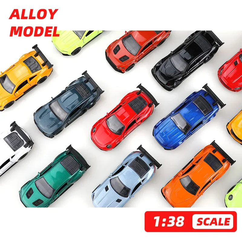 1:38 alloy sports car model pull back double door alloy car wholesale boy toy gift cross-border