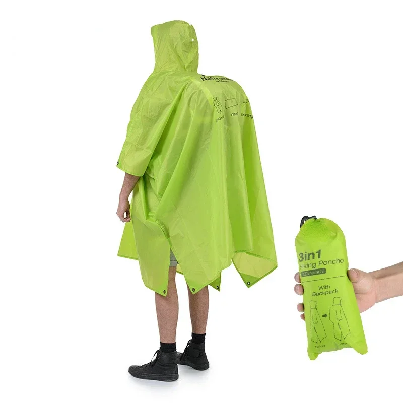 for3 In 1 Multifunction Waterproof 210T 20D Windbreaker Poncho Raincoat Can Used As A Canopy And Camping Mat Fshing