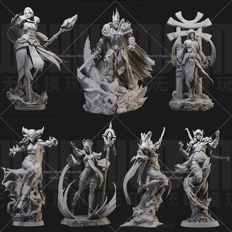 1/24 1/18 Bilancia WOW Lich King Drago Rosso Sylvanas Spirit Valeera Tyrande Jaina FAI DA TE Autoassemblato GK 3D Non Panited Modello In Resina