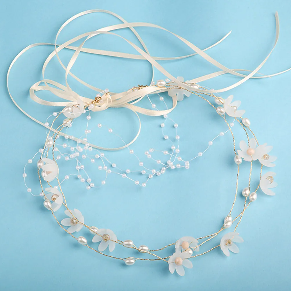 1Set Elegant Flower Headdress Set Comfortable Lightweight Party Hair Band for Bride Cosplay Fancy Dress Ball Photo Shoot