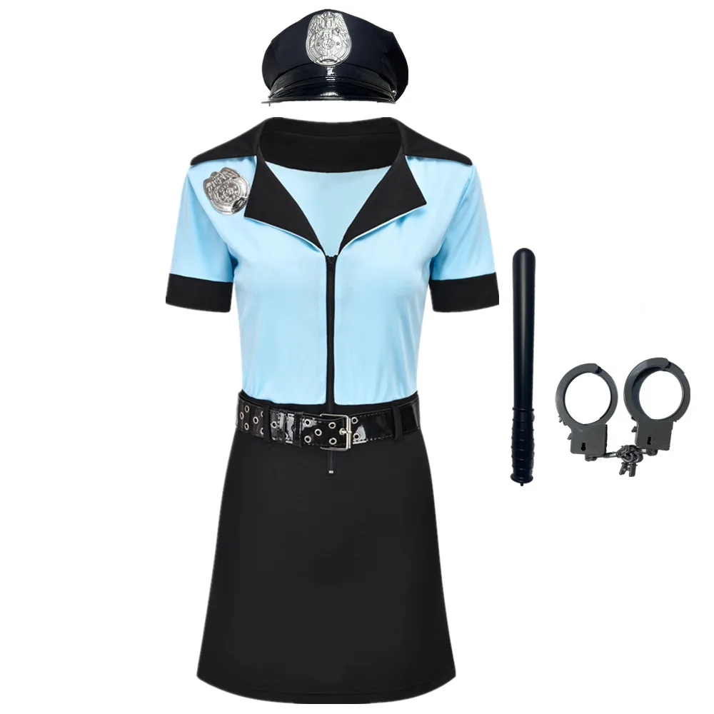 Blauwe Politie-Kostuums Verzorgen Vrouwenuniform Voor Cosplay