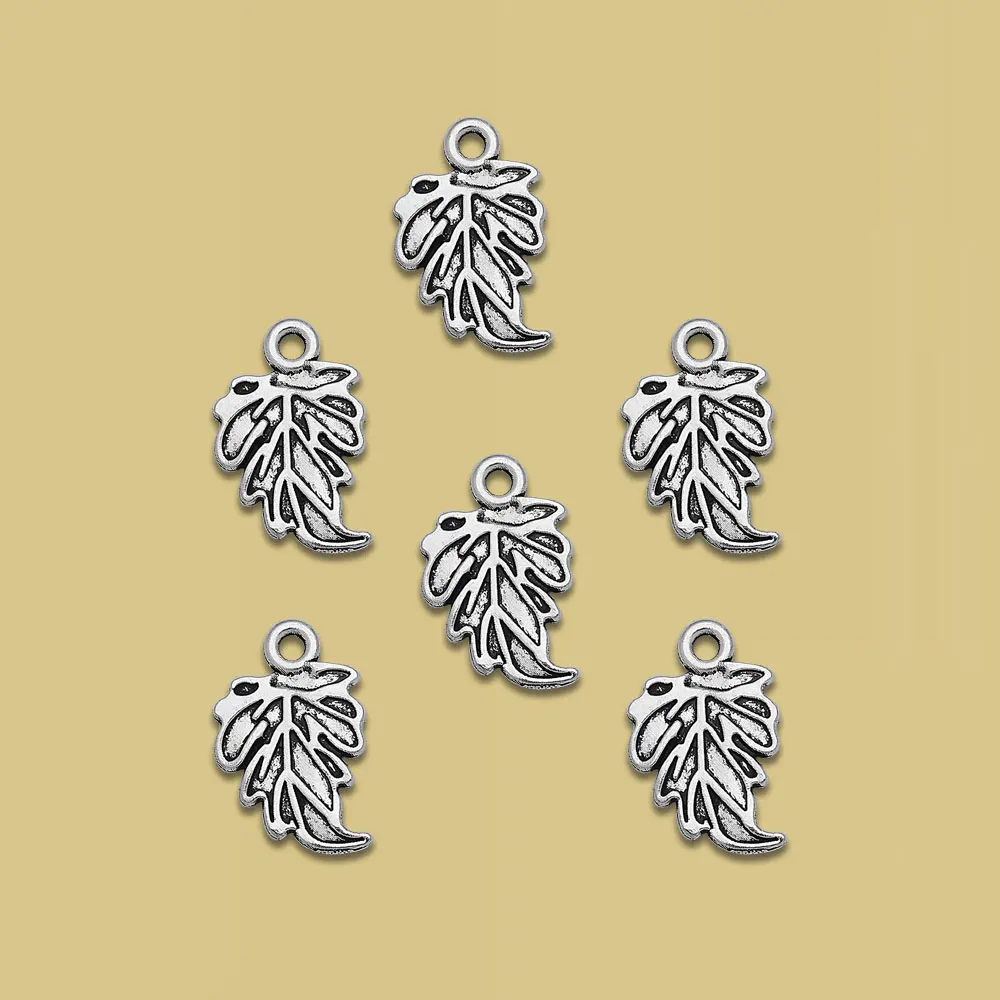 50pcs/lots Monstera Leaf Charms Leaves Plants Connector Pendants For Diy Jewelry Making Supplies Accessories Wholesale Bulk Item