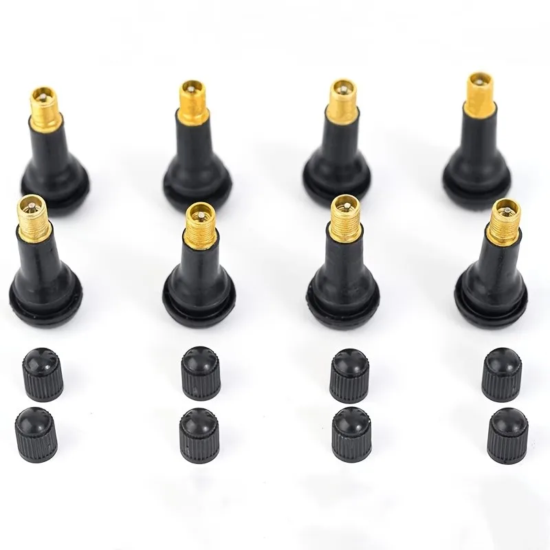19 pcs Snap-in Tire Valves, Airtight Seal for Vacuum Tires, Black Rubber Body great for Motorcycle Tires