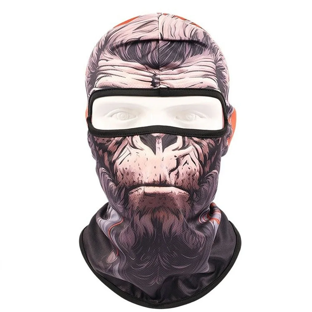 3D Printed Animal Pattern Funny Ski Mask Breathable Eye Hole Quick Dry Ski Mask Hood Sweat Absorbent Soft Neck Gaiter