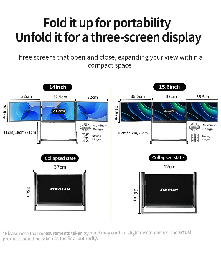 In Stock Custom Portable Foldable Display Monitor Extender 16:9 15.6