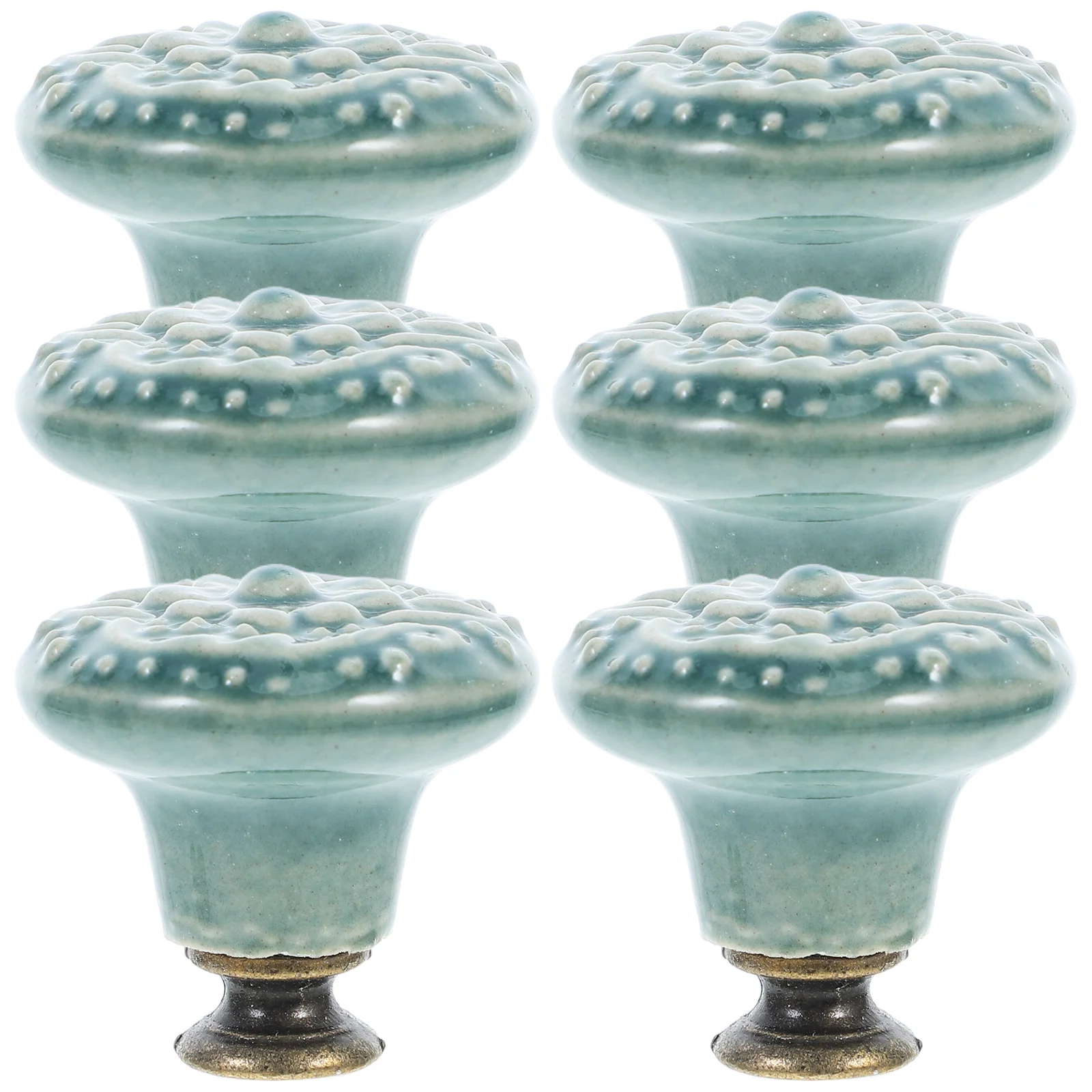 

6Pcs Vintage Ceramic Cabinet Knobs Pattern Single Hole Drawer Pulls for Kitchen Wardrobe Dresser Cupboard Furniture