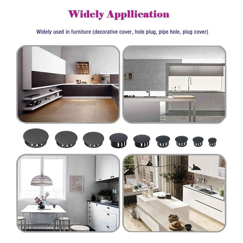 PORK-360 шт., 9 размеров, пластиковые заглушки для отверстий, заглушки для отверстий заподлицо, трубка с фиксирующим отверстием, труба для ограждения мебели