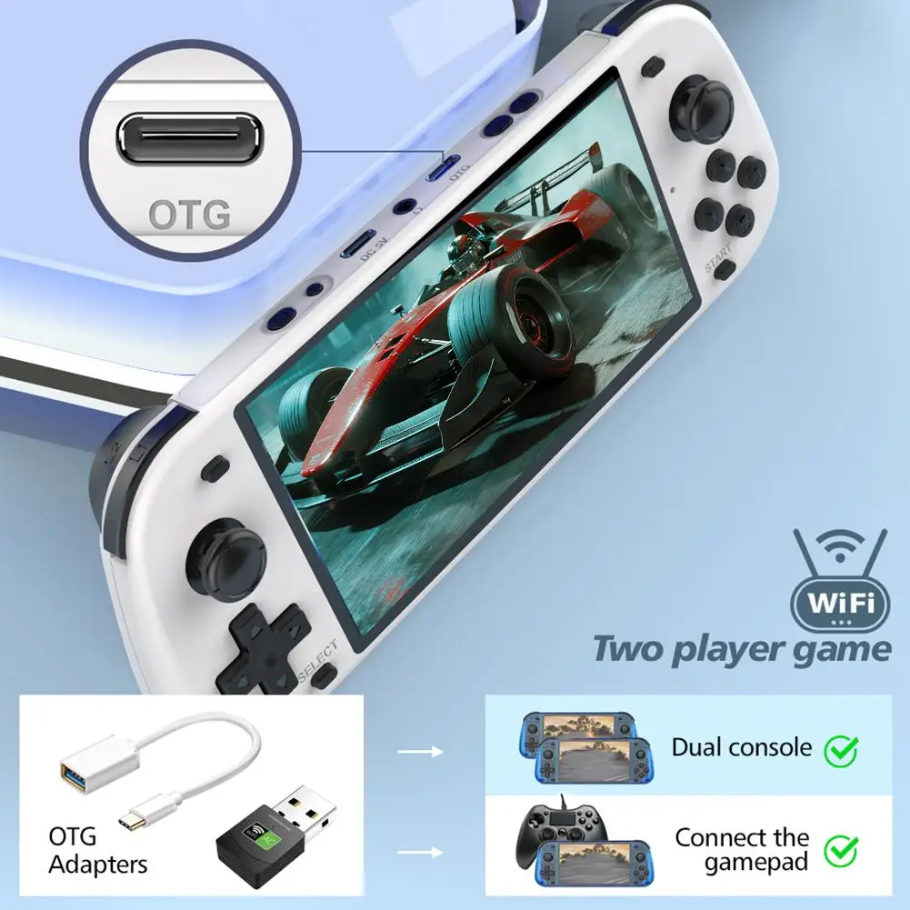 جديد ريترو وحدة تحكم بجهاز لعب محمول ل R50S 5.1 بوصة شاشة كبيرة نظام لينكس 854*480 4200mAh مشغل ألعاب الفيديو الصبي الهدايا