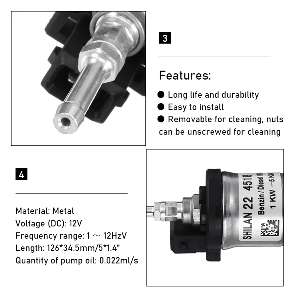 12V 22ML Car Upgrade Ultra-low Noise Heater Fuel Pump Universal for Eberspacher Car Heater Fuel Pump Air Diesel Heater Pump view 5
