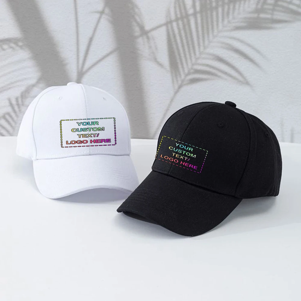 Dustomized Design Logo Personalized Pattern Printed Baseball Cap Women Man Casual Solid Color Hip Hop Snapback Dad Adult Hat