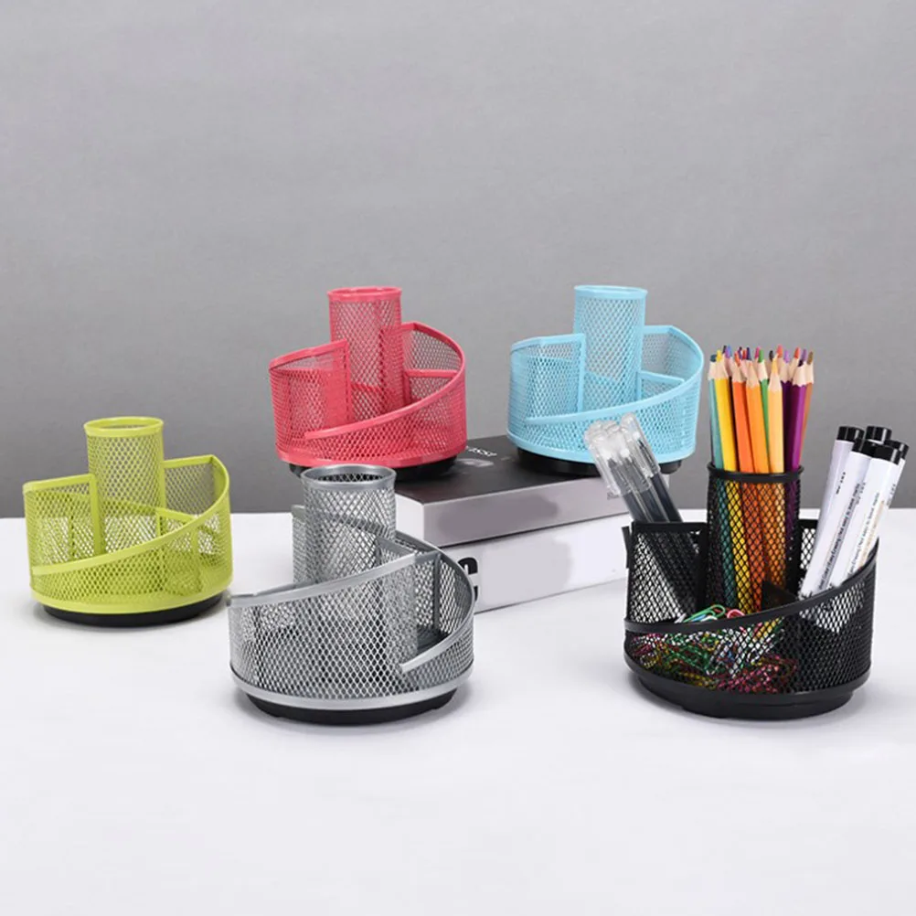 

Rotating Pen Holder 360-Degree Metal Desktop Organizer for Pens Pencils Clips Scissors Art Supplies Makeup Brushes Office Home