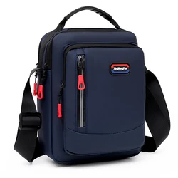 Men's Shoulder Bag Navy Business Leisure Large Capacity Portable Handbag Waterproof Summer Male's Crossbody Bags with Zippers