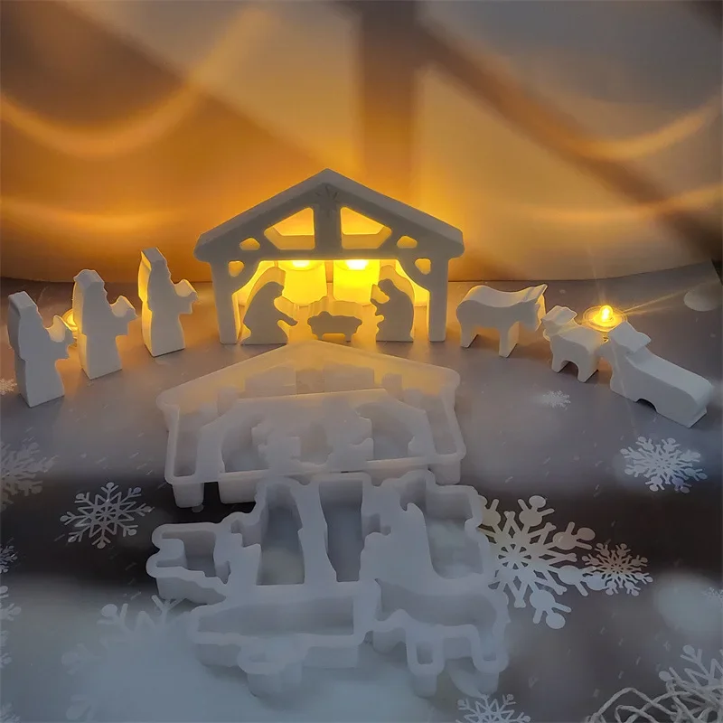 

Рождественский набор DIY силиконовая форма Рождественский орнамент украшения цементная штукатурка силиконовые формы для эпоксидной смолы