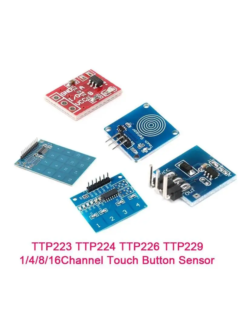 TTP223 TTP224 TTP226 TTP229 1/4/8/16-kanałowe Moduły Dotykowe z Przyciskami Cyfrowymi Jog, Przełączniki Pojemnościowe, Akcesoria do Arduino — zdjęcie 2