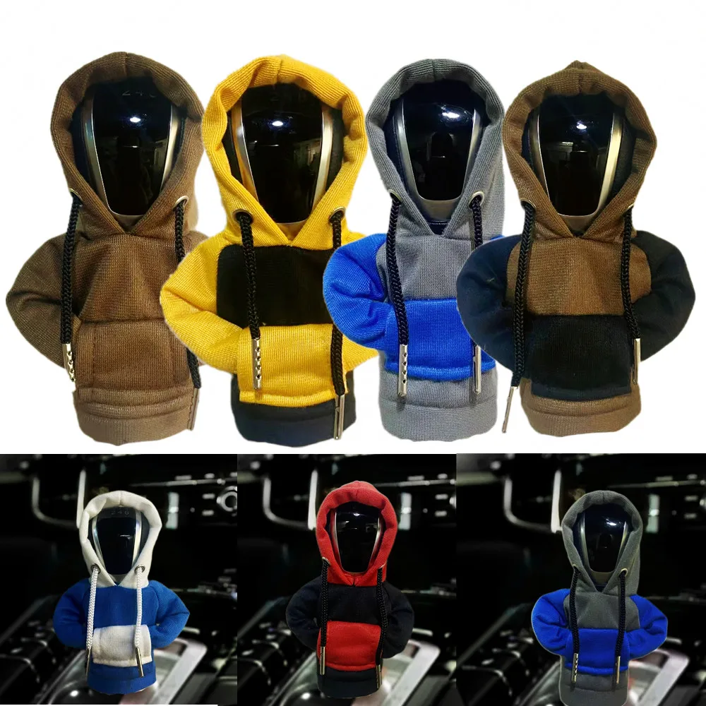 New Hoodies Car Shift Cover Fashion Mini Gear Shift Cover Hoodie Shift Cover Car Decoration Creative Christmas Gifts