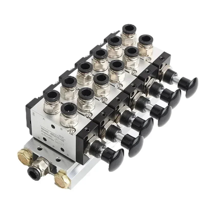 4R210-08 2F-10F Manual valve 2 Way 5 Position Push and pull Pneumatic switch of directional valve Combination Valve Manifold