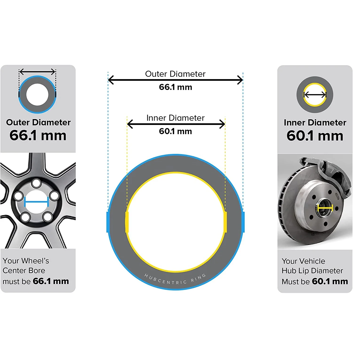 TEEZE 4pcs OD 56.1mm 57.1mm 63.4mm to ID 54.1mm 56.1mm 64.1mm Car Hub Centric Rings Wheel Bore Center Spacer Aluminum Alloy