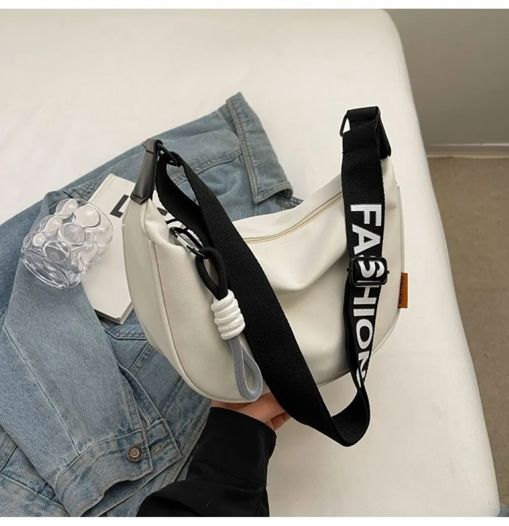 2024 New Fashion Simple Crossbody Bag Wide Shoulder Strap Design Single Shoulder Bag Original Style Commuting Dumpling Women Bag