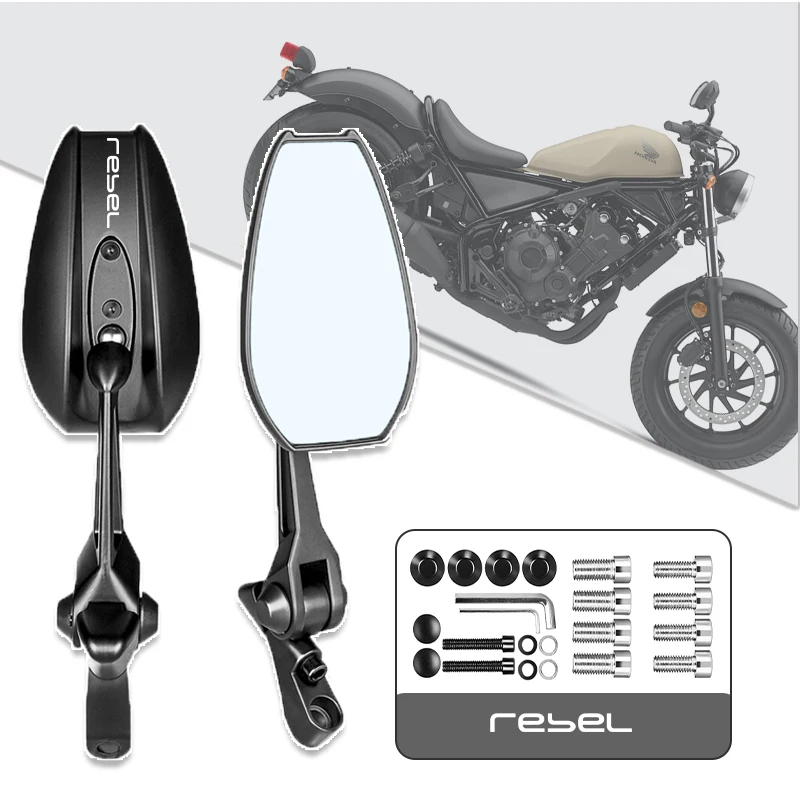 Motorcycle Rearview Mirror Reverse Mirrors Reflective Side Mirror For HONDA REBEL1100 DCT 2023 CMX1100 Rebel 1100 M T