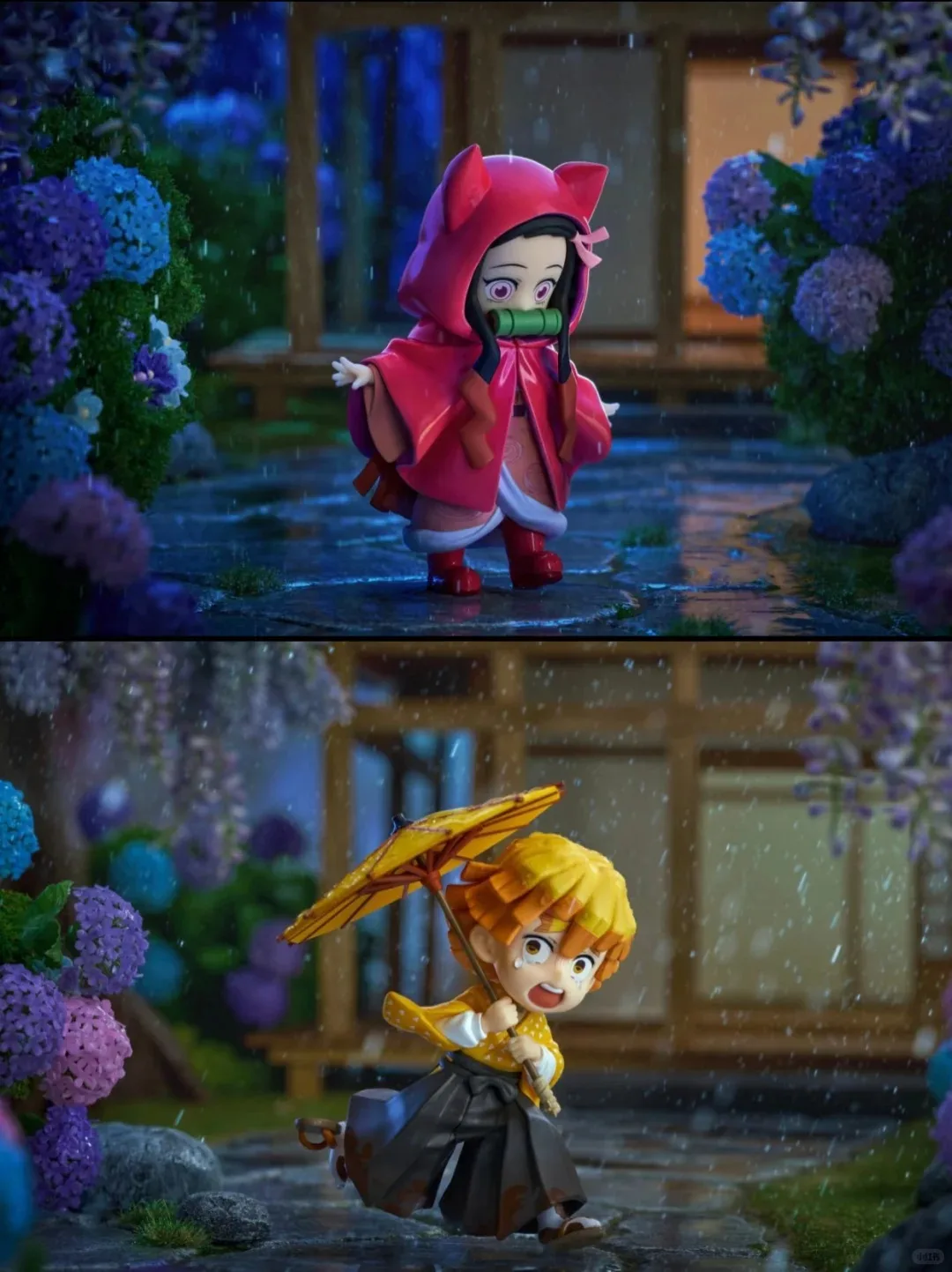 Anime-Figur Demon Slayer Figuren Kimetsu No Yaiba Puppe Tanjiro Nezuko Zenitsu Figurine Plum Rain Serie Actionfigur Modell Spielzeug – Detail 2