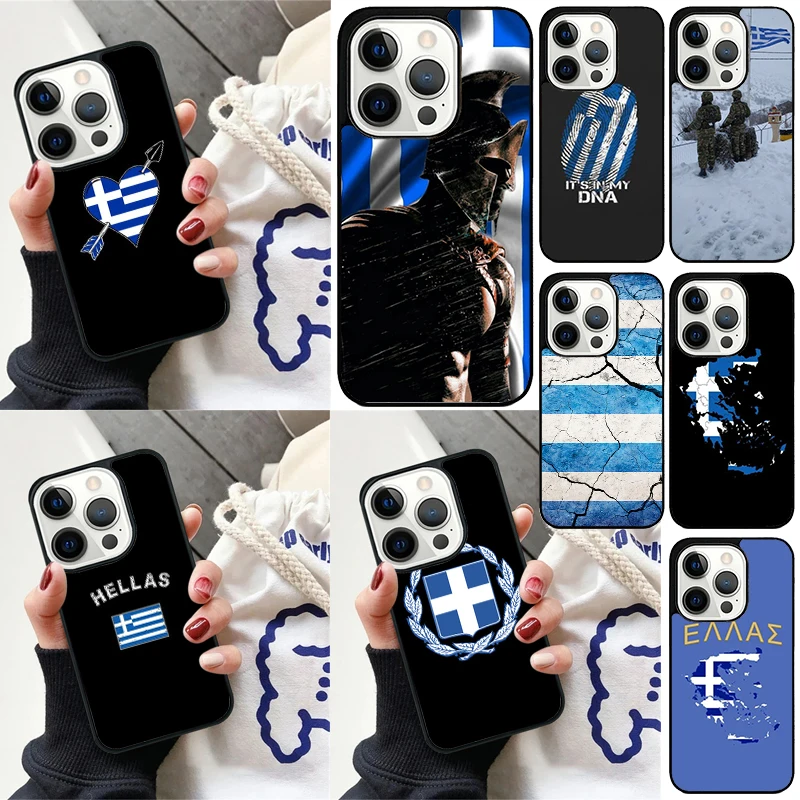 Greek Greece Flag Cover For iPhone 16 13 14 15 Pro Max 12 Mini 11 15 Pro Max 6 7 8 Plus Max SE 2020 Phone Case