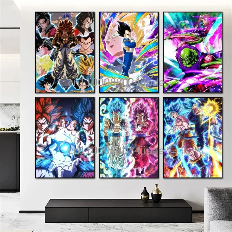 Anime Classic Dragon Ball Goku Vegeta Super Saiyan Immagini ad alta definizione Pittura su tela Pittura colorata Opere d'arte Miglior regalo