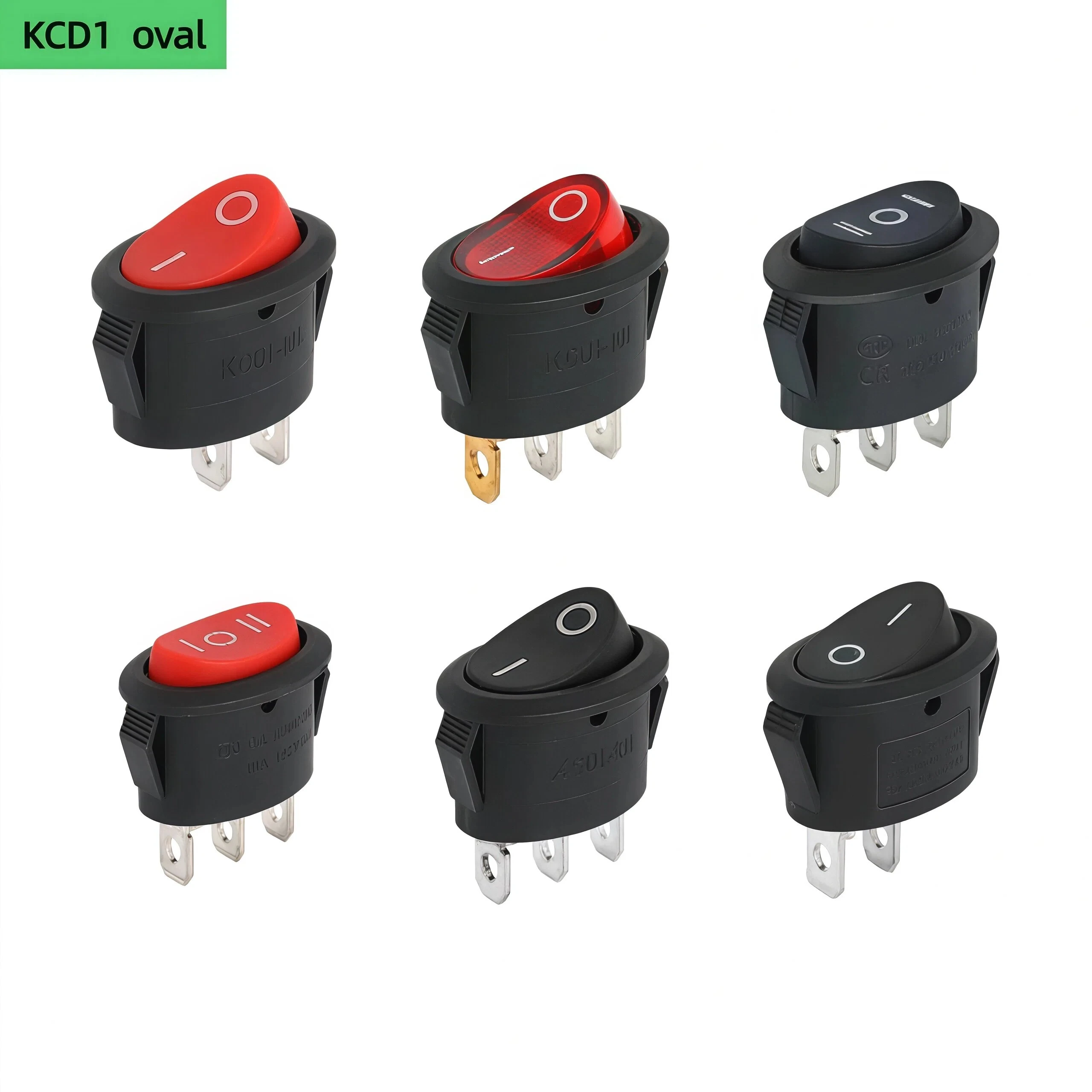 

KCD1 Овальный кулисный переключатель, 2 контакта, 2 положения/3 контакта, 2 положения — 3 положения, черный и красный самоблокирующийся выключатель питания