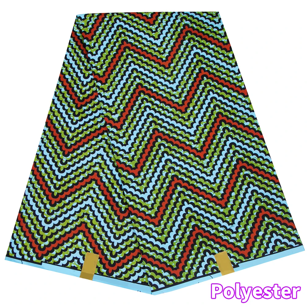 Veritablewax  African Fabric By the Yard Polyester Material For Handsewing High Quality Cloth for Green Party Dress N-32